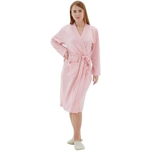 Women Bathrobe Summer cotton Kimono Long Knit Lightweight Soft Knit Sleepwear V-neck Casual Ladies Loungewea robes for women