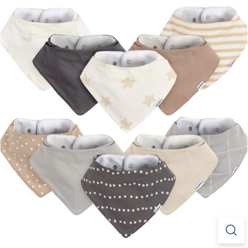 10-Pack Baby Neutral Stars & Moons Jersey Bandana Bibs – Gerber Childrenswear