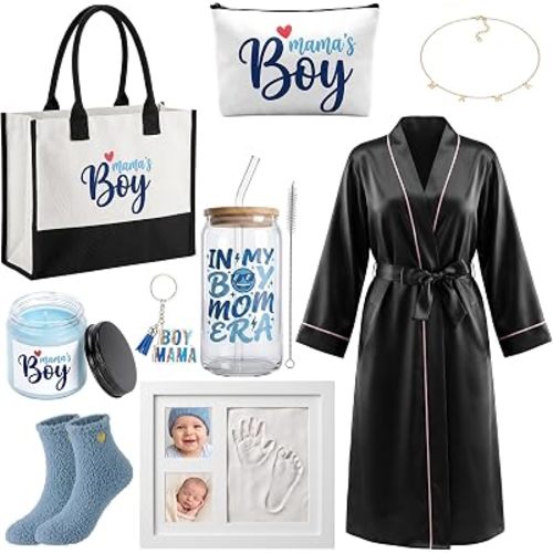9 Pcs Mom Gifts Set for Women New Mommy Essentials Mama Gift for First Time Moms Essentials, Postpartum Gifts for Moms(Black)