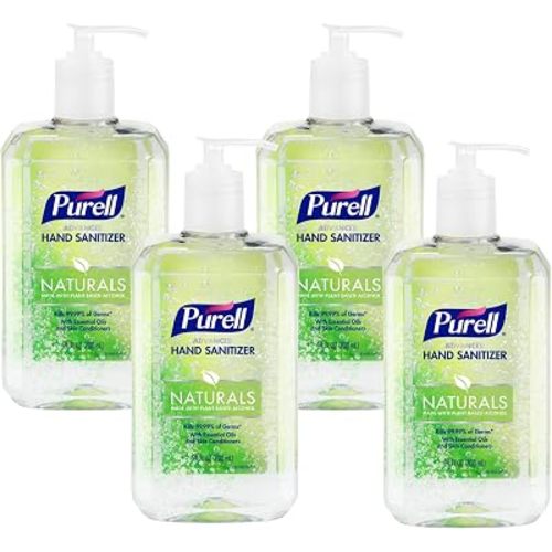 Purell Naturals Hand Sanitizer Gel Pump Bottle, 4ct x 24fl oz - 3282-04-CMR