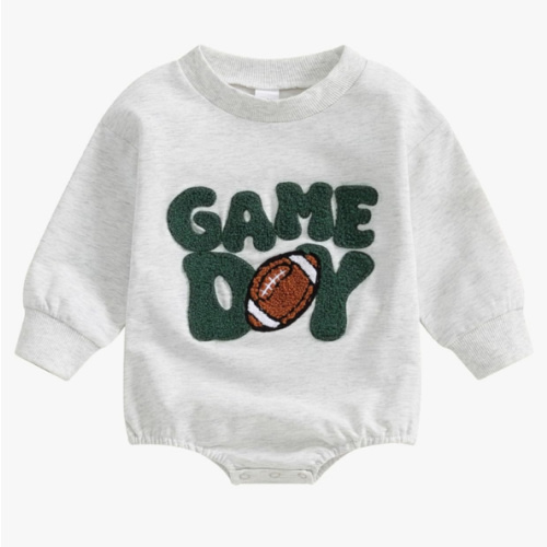 VISGOGO Newborn Infant Baby Boy Girls Oversized Romper Little Dude Sweater Onesie Coming Home Outfit Neutral Clothes