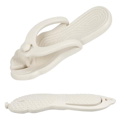 Rosoz Flip Flops for Women Men Foldable Travel Slippers Lightweight Shower Shoes Non-Slip Quick-Dry Bathroom Camp Beach Sandals