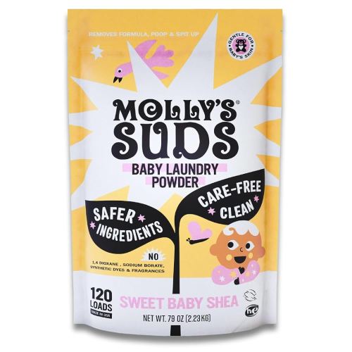 Molly's Suds Baby Laundry Detergent Powder | Removes Formula, Poop & Spit-Up Stains | Extra Gentle for Newborns (Sweet Baby Shea)