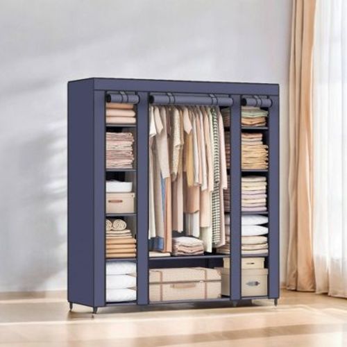 SONGMICS 59" Closet Wardrobe Portable Closet Organizer Storage Clothing Rack Shelf with Non-Woven Fabric Cover