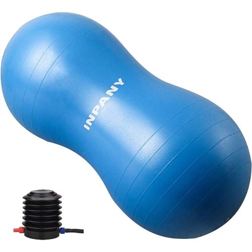 INPANY Peanut Ball - Anti Burst Exercise Ball for Labor Birthing, Physical Therapy for Kids, Core Strength, Flexible Seating, Home & Gym Fintness, Sensory Chair Wiggle Seat for Boys and Girls