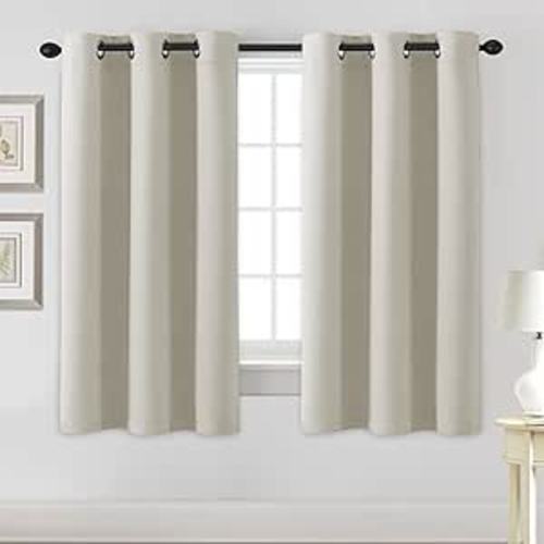 H.VERSAILTEX Blackout Curtains for Bedroom Thermal Insulated Room Darkening Living Room Curtains 63 Inch Long Grommet Privacy Protection Window Curtain Panels/Drapes for Nursery,2 Panels,Ivory/Cream