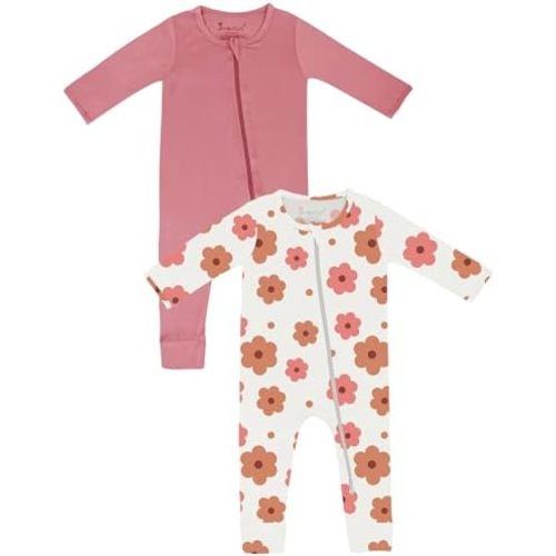 6-9M Jimonda Baby Romper Boys Girls Bamboo Pajamas 2-Way Zipper Footless Unisex Long Sleeve Sleepers Sleep and Play 0-24 Months