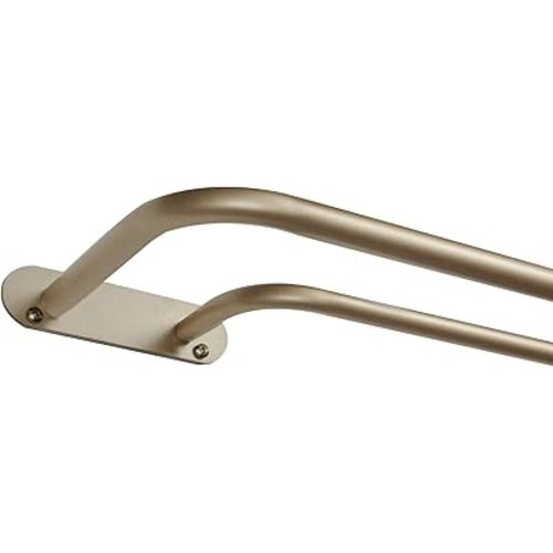 EXCLUSIVE HOME Fetter Wrap Around Double Curtain Rod, Gold, 52"-72"