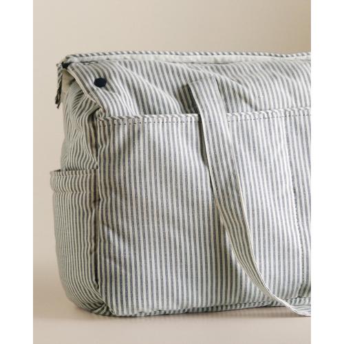 STRIPED COTTON DIAPER BAG