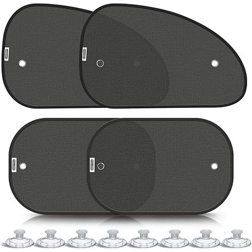 2025 New Upgrade Car Window Shades for Side Window(4 Pack),Car Window Shade for Baby with 8 Suction Cups,Sun Shade Side Window Can Blocks 99.98% UVR,Sun Shade for Window