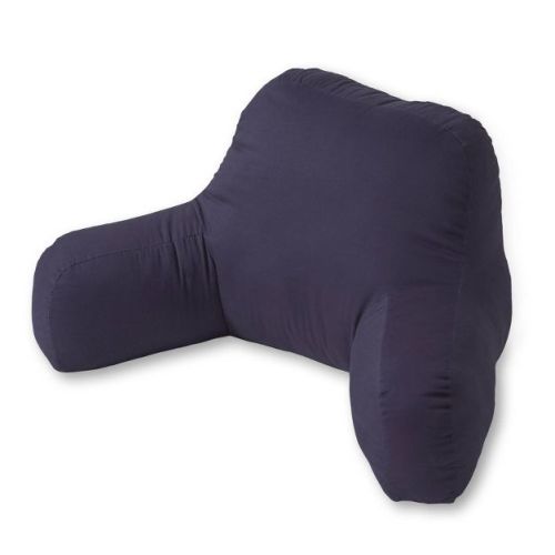 Kensington Garden Cotton Duck Bed Rest Pillow Navy: Supportive Reading & Backrest Pillow with Arms