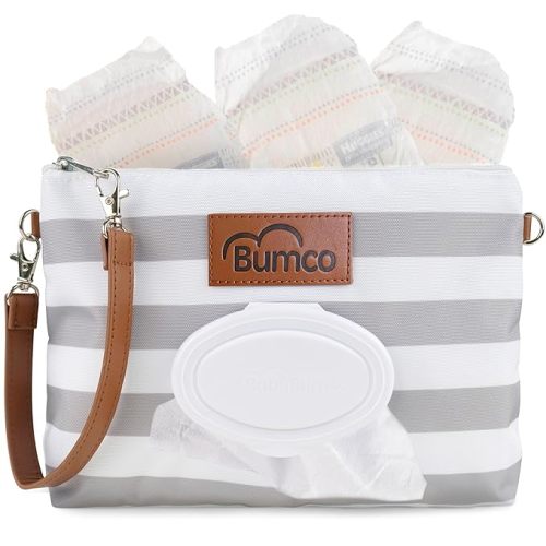 Bumco Diaper Clutch - Portable Wipes Dispenser & Baby Travel Essentials, Airtight Refillable Wipes Container