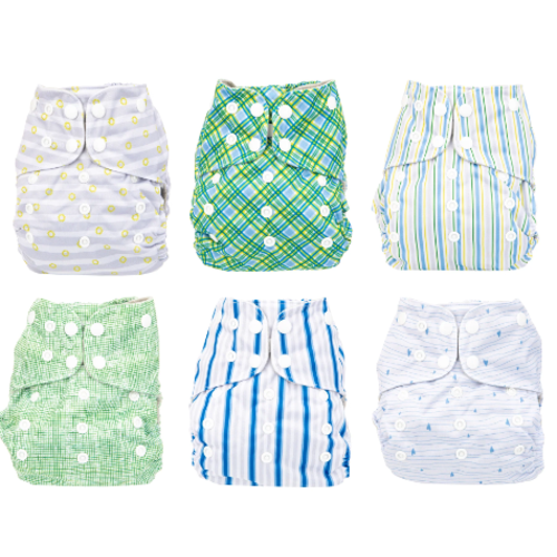 Simple Being Boys Stripes Print Unisex Reusable Baby Cloth Diapers