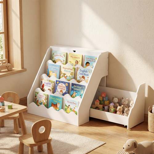 2-In-1 Kids Bookshelf & Toy Storage Organizer - Multi - Multi