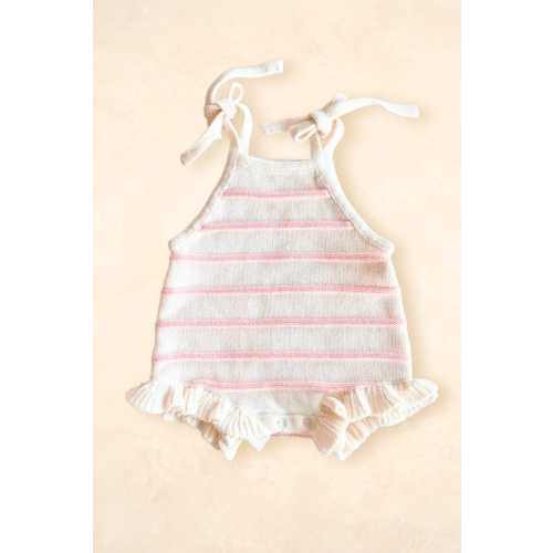 Raised Stripe Tie Romper - Sweetpea – Kiin ®