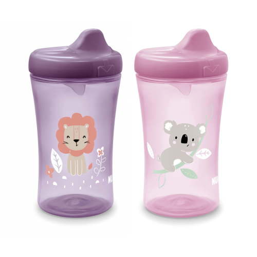 NUK Spill Proof Hard Spout Sippy Cup 10 oz 2 Pack for Girls, Toddler Drinkware