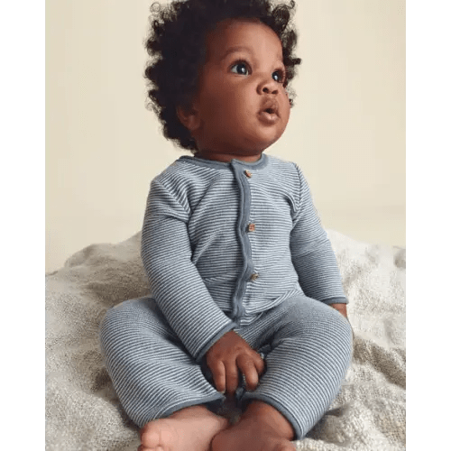 Baby Boy Striped Long-Sleeve Jumpsuit - Navy Blue | Carter's