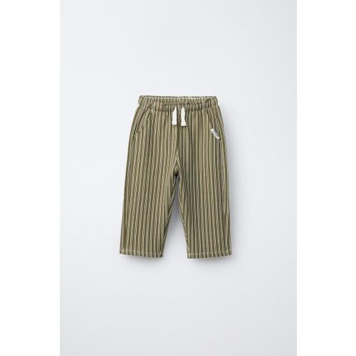 STRIPED PLUSH PANTS - Green | ZARA United States