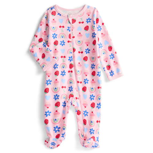Wonder Nation Baby Boys or Girls Zip Front Footed Pajamas, Sizes Preemieie-6/9 Months