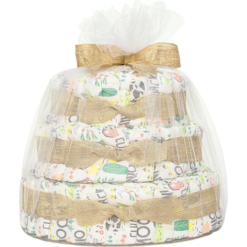 The Honest Company Deluxe Diaper Cake Diapers Baby Personal Care Plant-Based Wipes Barnyard Babies Size 1 8-14 lbs 70 Count