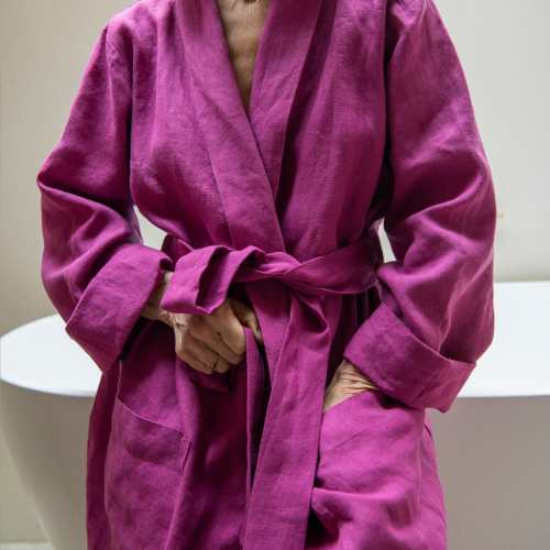 Best Linen Bath Robe | Color: Dusk