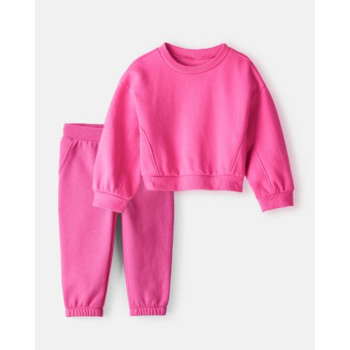 Baby Girl 2-Piece DayDream Fleece Pullover Sweatshirt & Joggers Set - Pink - Carter's | Carter's