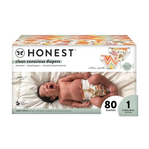 The Honest Company Disposable Diapers - Fall Vibes + Foxy Cozy - (select size and Count)