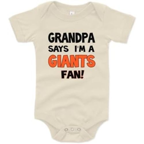 NanyCrafts Baby's Grandpa says I'm a Giants Baseball Fan bodysuit
