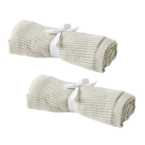 Jiggle & Giggle Cotton Cellular Newborn Blankets Assorted Cotton