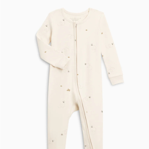 Peyton Zipper Sleeper | Bee / Pewter