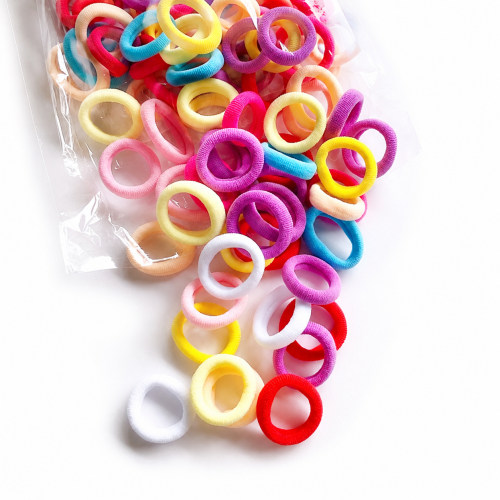 100 Pack Soft Cotton Ouchless Baby Hair Ties No Crease Mini Hair Bands