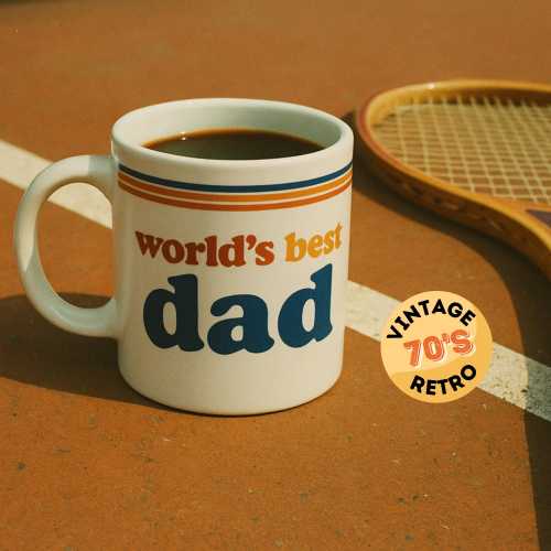 World’s Best Dad Mug | Retro 70s Father’s Day Gift | Vintage Dad Coffee Cup | New Dad gift | First Father's Day Gift | Unique Father's Day