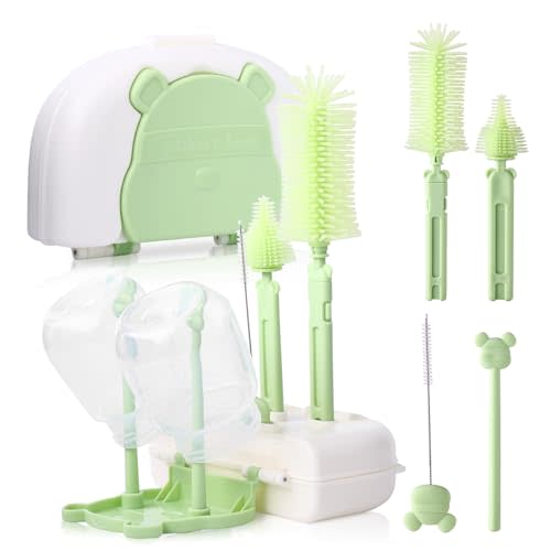 Baby Bottle Cleaner Brush Set Travel Baby Bottle Cleaning Kit Toddler Cleaning Set Travel Bottle Cleaner Kit After Birth Essentials for Mom Kit Toddler Travel Essential Convenience kit