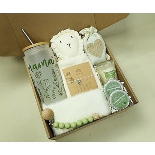New Mom Gift for Women – Postpartum Care Package After Birth, Pregnancy Gifts for Expecting, Mom to Be , First Time Mothers Day Gift (Grey Green)