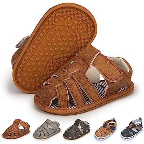 Meckior Baby Infant Boy Girl Sandals Newborn Non-Slip Soft Rubber Sole Sandals for Baby Boys Open-Toe Outdoor Casual Summer First Walkers Shoes