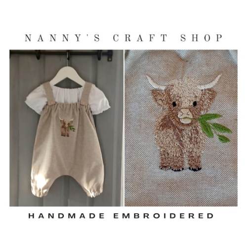 Baby Girl Clothes. Baby Outfit. Highland Cow. Baby Clothes. Baby Gift. Baby Shower. Embroidered Baby Clothes - Etsy