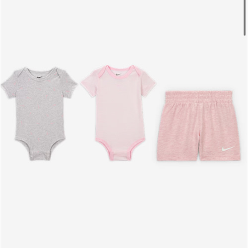 Nike Essentials Baby (0-9M) 3-Piece Striped Swooshfetti Set
