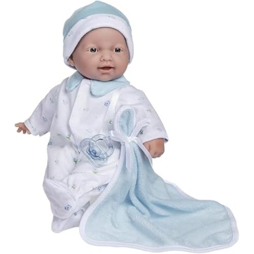 JC Toys La Baby Caucasian Baby Doll Set – 11 Inch Soft Body Doll with Accessories Including a Removable Blue Outfit – Small Baby Doll Toy for Children 12 Months and Older