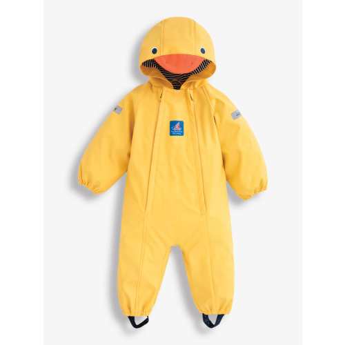 JoJo Maman Bébé Yellow Duck Jersey-lined Waterproof Puddle Suit