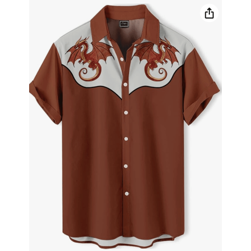 Dragon Button-Up Shirt for Men