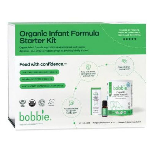 Bobbie Organic Infant Formula Starter Kit Routine + Probiotic - 14.1oz: Milk Base, Easy to Digest, Unflavored