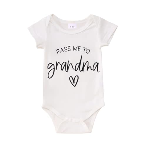 GLIGLITTR Please Pass Me to Grandma Bodysuit Infant Baby Girls Boys Unisex Onesie Funny Newborn Romper Clothes 0-18 Months