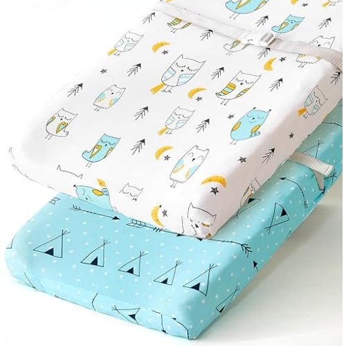 Stretchy Changing Pad Covers BROLEX Changing Table Cover for Baby Boys Girls,2 Pack Jersey Knit,Arrow & Owl