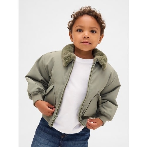Baby & Toddler Faux-Fur Collar Bomber Jacket