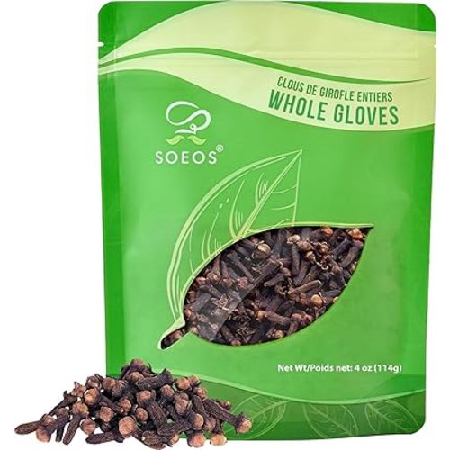 Soeos Whole Cloves 4 oz, Gluten Free, Non GMO, Kosher, Fresh Hand Picked Cloves, Great for Food and Tea