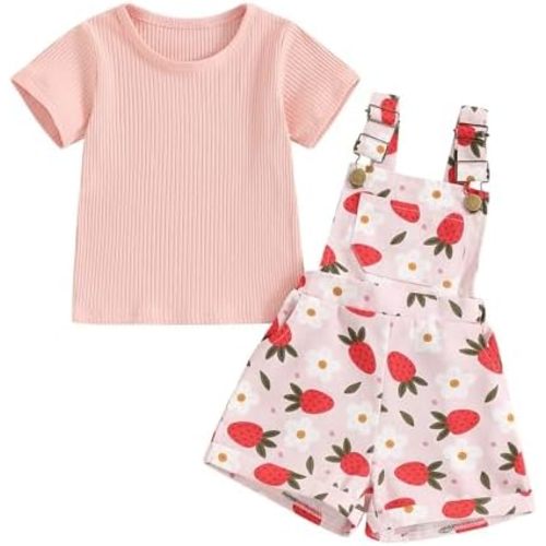 fhutpw Toddler Baby Girls Summer Outfits Daisy Ruffle Short Sleeve T-Shirts Tops Floral Shorts 2Pcs Clothes Set 6M-4T