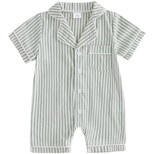 Kuriozud Baby Girl Boy Romper Pajamas Fall Winter Long Sleeve Button Down Pjs Newborn Infant Lapel Sleepwear Nightwear