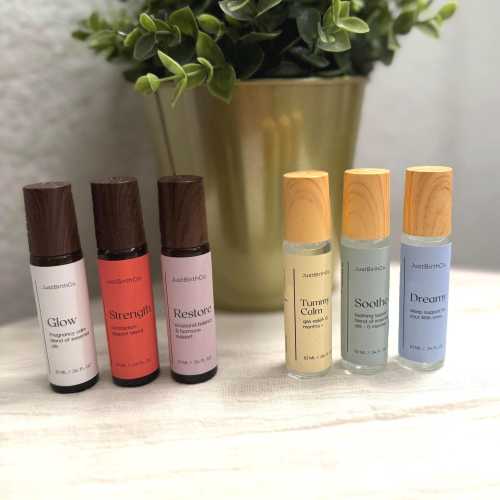 Organic Essential Oil Roller Set: Pregnancy, Postpartum & Baby Blends