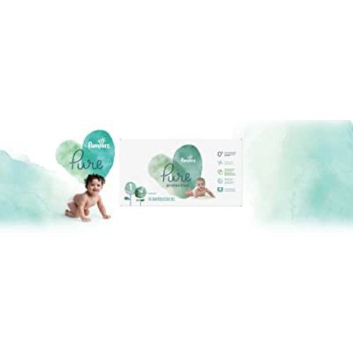 Pampers Diapers Newborn/Size 1 (8-14 lb), Pure Protection Disposable Baby Diapers, Hypoallergenic and Unscented Protection, Super Pack (Old Version), Size 1, 74 Count