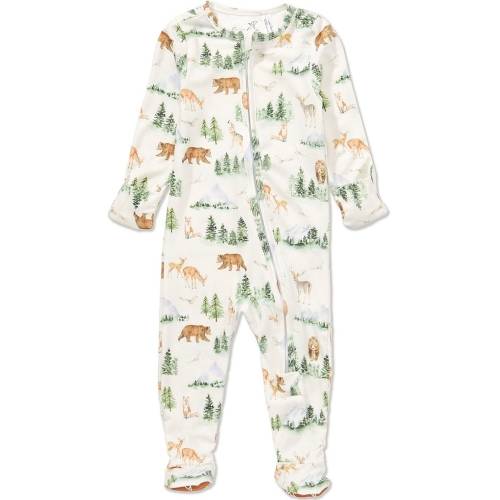 Copper Pearl Baby Boys Grayson Woodland Print Long Sleeve Zip Front Footie